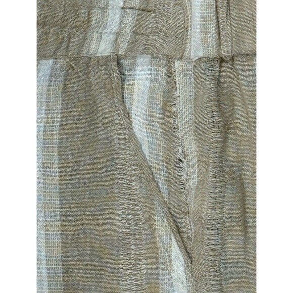 For Cynthia Boho Linen Pants XL P Wide Leg High Waist Beige Cream Petite Coastal - Picture 6 of 7